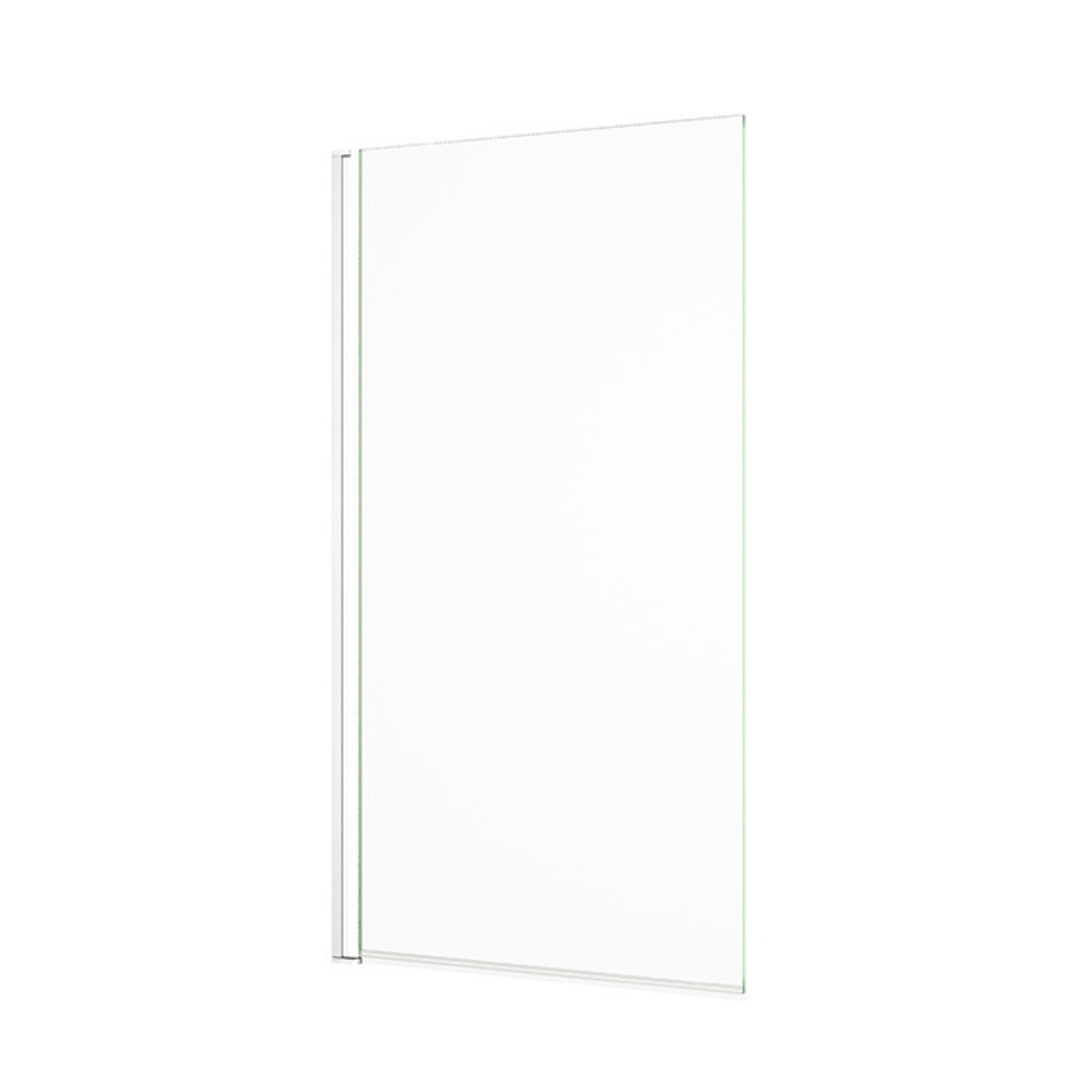 Cut out image of the Abacus Matt White 1500mm x 800mm Single Hinged Bath Screen